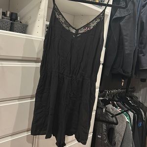 Black Lace trimmed romper